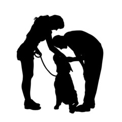 Vector silhouette of people.