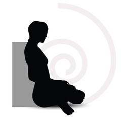 woman silhouette on sofa