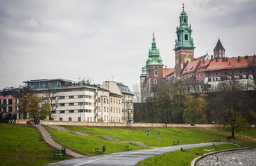 Obraz premium historic castle in the old city of Krakow