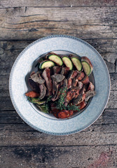 Roasted duck breast fillet with truffles and roasted vegetables