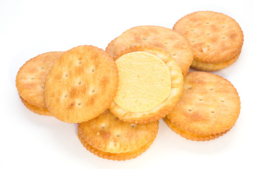Cheese Biscuits on white background