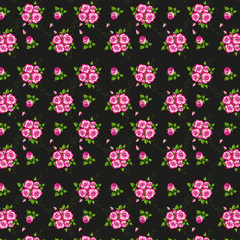 Floral seamless pattern with roses - vector illustration. 