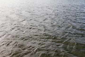 Surface-water waves by the wind blowing in the vast lake
