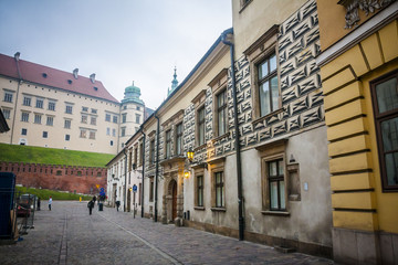 Old Town is the historic central district of cracow, Poland