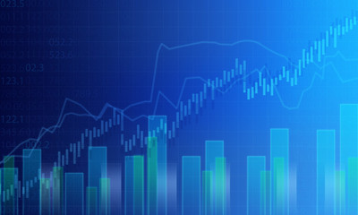 Business blue graph background