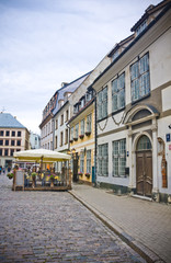 Naklejka na ściany i meble The streets in old town, Riga, Latvia