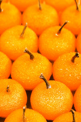 Small tangerines close up