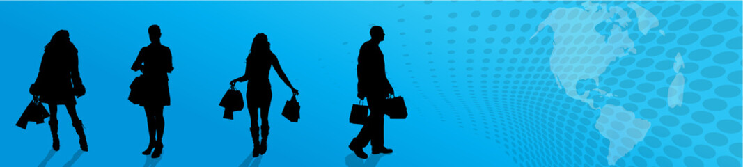 Vector silhouette of people.