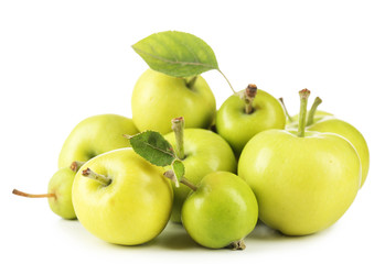 Green apples isolated on white
