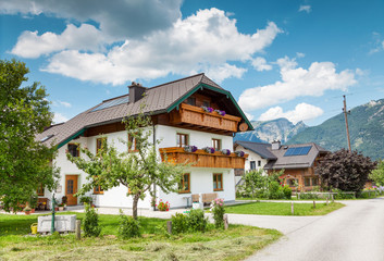 Traditional Alpine house in the mountains