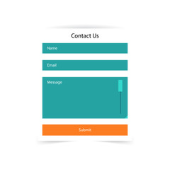 Simple contact us form templates. Vector template.