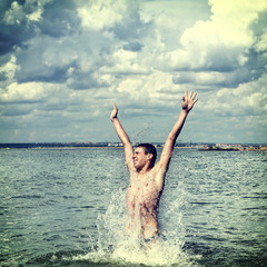 Young man in the Sea