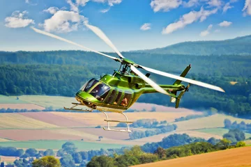 Photo sur Plexiglas hélicoptère Hélicoptère dans la courbe