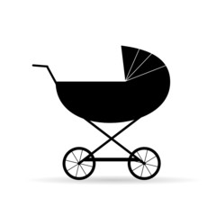 Fototapeta na wymiar black baby carriage vector