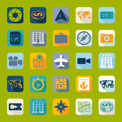 Set of summer tourism icons