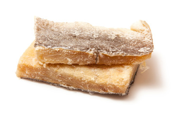 Pieces of salt cod fish