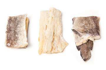 Pieces of salt cod fish