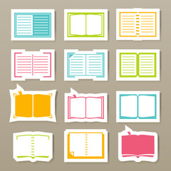 Book icons set vector