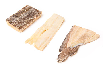 Pieces of salt cod fish