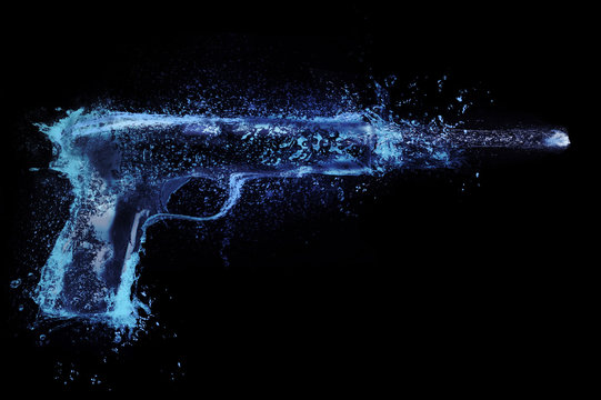 abstract pistol shooting. Splash
