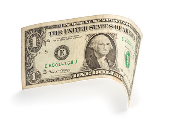 Isolated one dollar banknote