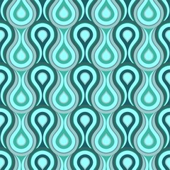 Seamless retro drops background pattern petrol mint