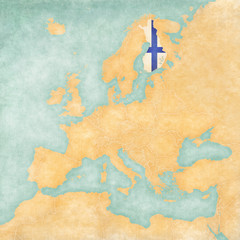 Map of Europe - Finland (Vintage Series)