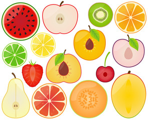 Vector Collection of Fruit Slices