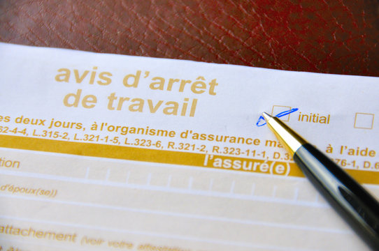 Avis d'arr&ecirc;t de travail