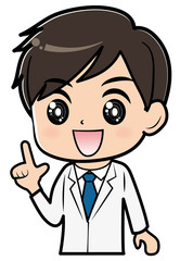 人差し指を立てるドクター