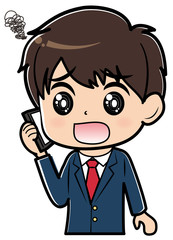 スマホで通話する学生