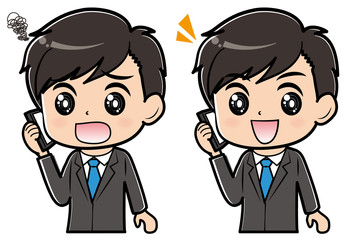 スマホで通話する男性