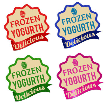Frozen yogurt label, sticker or stamps