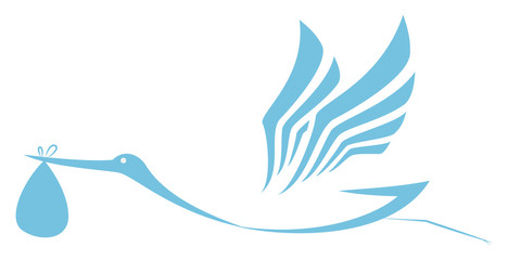 Stork delivering icon