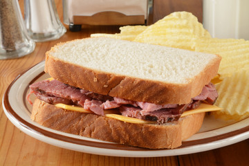 roast beef and cheese sandwich