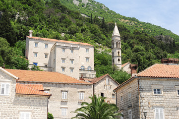 Fototapeta na wymiar Village of Perast on the bay of Kotor