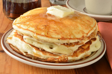 Buttermilk pancakes closeup