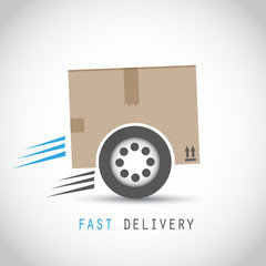 Fast delivery box with tire