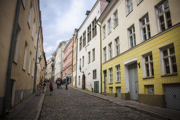 Fototapeta na wymiar Street in old town. Tallinn, Estonia