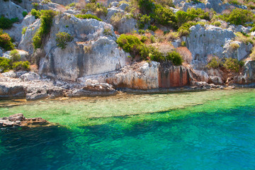 Sunken Lycian city on the Kekova island