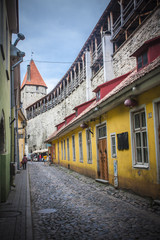 Fototapeta na wymiar Street in old town. Tallinn, Estonia