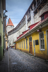 Fototapeta premium Street in old town. Tallinn, Estonia