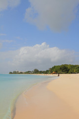 Fototapeta na wymiar Beach in tropics. Brandons, Bridgetown, Barbados