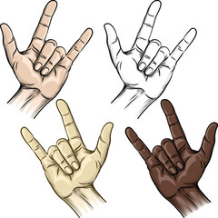 Unity and horns gesture
