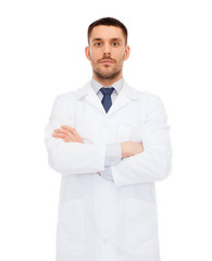 male doctor in white coat