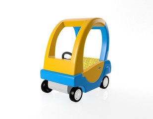 Orange and blue toy car
