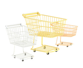 Three shopping carts composition