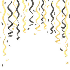 Confetti and serpentine composition isolated