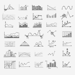 business finance statistics infographics doodle hand drawn - obrazy, fototapety, plakaty