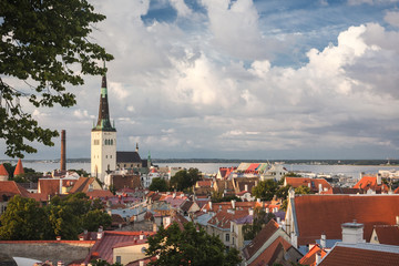 Scenic summer aerial panorama of Tallinn, Estonia